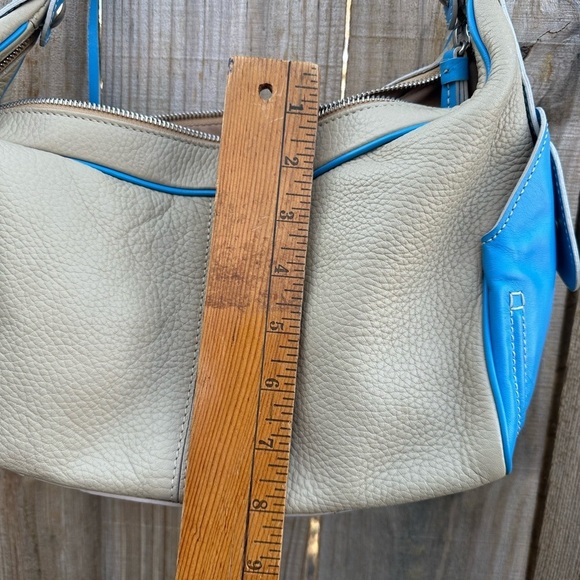 Tod's Blue and Tan Shoulder Bag with Slouchy Design - Picture 11 of 16